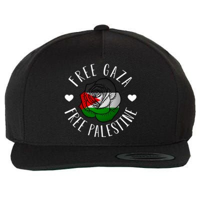 Palestine Free Palestine Free Gaza Palestine Flag Arabic Wool Snapback Cap