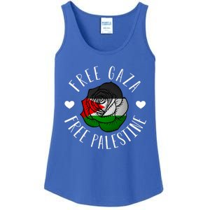 Palestine Free Palestine Free Gaza Palestine Flag Arabic Ladies Essential Tank