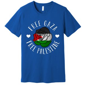 Palestine Free Palestine Free Gaza Palestine Flag Arabic Premium T-Shirt