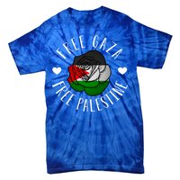 Palestine Free Palestine Free Gaza Palestine Flag Arabic Tie-Dye T-Shirt