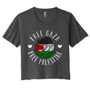 Palestine Free Palestine Free Gaza Palestine Flag Arabic Women's Crop Top Tee