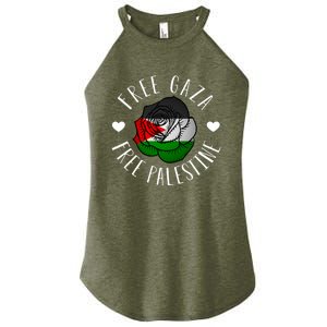 Palestine Free Palestine Free Gaza Palestine Flag Arabic Women's Perfect Tri Rocker Tank