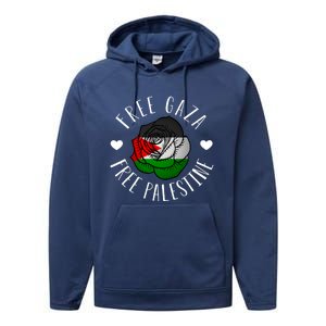 Palestine Free Palestine Free Gaza Palestine Flag Arabic Performance Fleece Hoodie