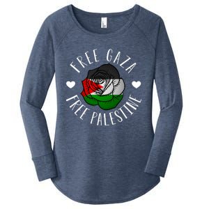 Palestine Free Palestine Free Gaza Palestine Flag Arabic Women's Perfect Tri Tunic Long Sleeve Shirt