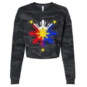 Pinoy Filipino Philippine Flag Sun Cropped Pullover Crew