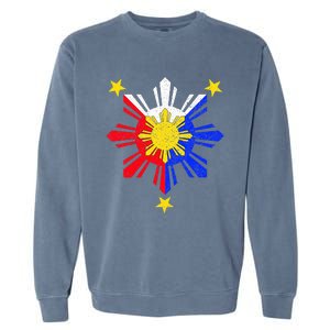 Pinoy Filipino Philippine Flag Sun Garment-Dyed Sweatshirt