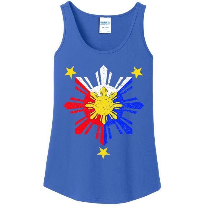 Pinoy Filipino Philippine Flag Sun Ladies Essential Tank