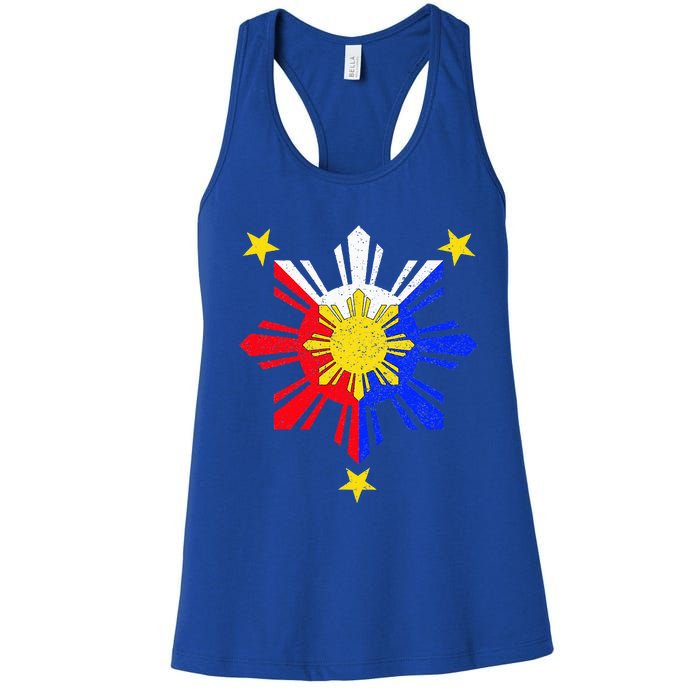 Pinoy Filipino Philippine Flag Sun Women's Racerback Tank