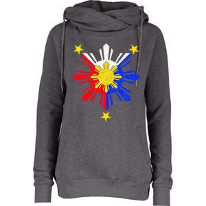 Pinoy Filipino Philippine Flag Sun Womens Funnel Neck Pullover Hood