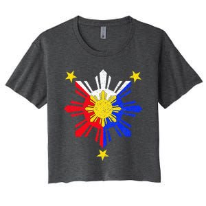 Pinoy Filipino Philippine Flag Sun Women's Crop Top Tee