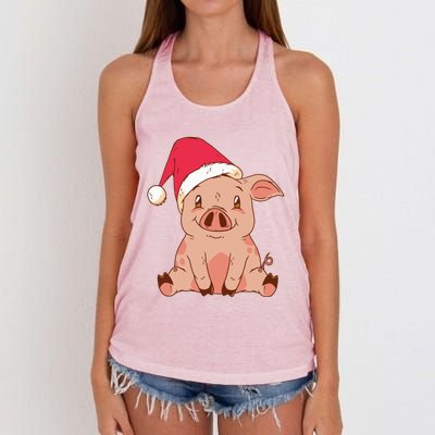 Pig Farmer Piggy Christmas Xmas Gift Women's Knotted Racerback Tank