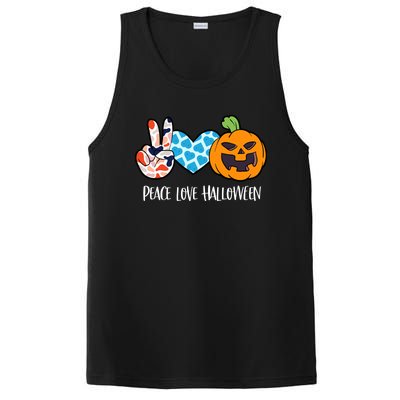 Pumpkin Face Peace Love Halloween Meaningful Gift PosiCharge Competitor Tank