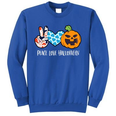 Pumpkin Face Peace Love Halloween Meaningful Gift Sweatshirt