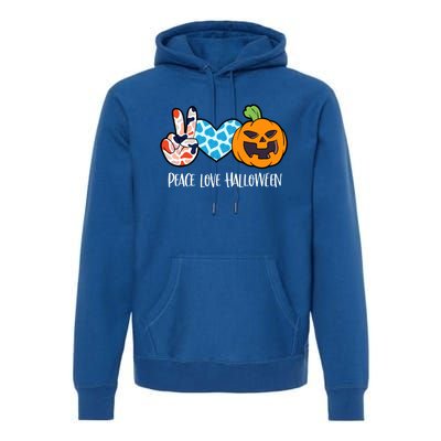 Pumpkin Face Peace Love Halloween Meaningful Gift Premium Hoodie