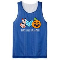 Pumpkin Face Peace Love Halloween Meaningful Gift Mesh Reversible Basketball Jersey Tank