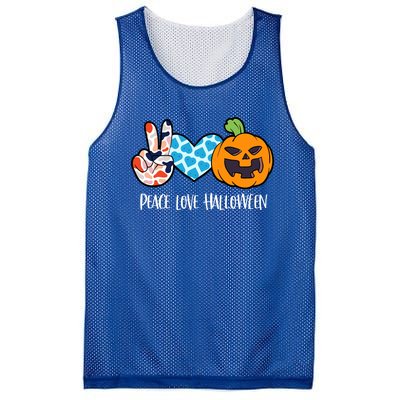 Pumpkin Face Peace Love Halloween Meaningful Gift Mesh Reversible Basketball Jersey Tank