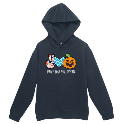 Pumpkin Face Peace Love Halloween Meaningful Gift Urban Pullover Hoodie