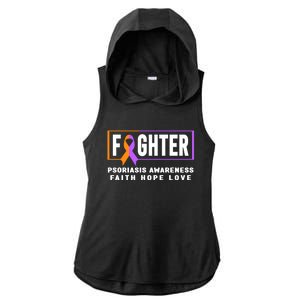 Psoriasis Fighter Psoriasis Awareness Meaningful Gift Ladies PosiCharge Tri-Blend Wicking Draft Hoodie Tank