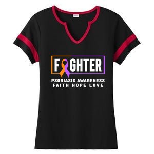 Psoriasis Fighter Psoriasis Awareness Meaningful Gift Ladies Halftime Notch Neck Tee