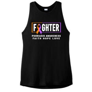 Psoriasis Fighter Psoriasis Awareness Meaningful Gift Ladies PosiCharge Tri-Blend Wicking Tank