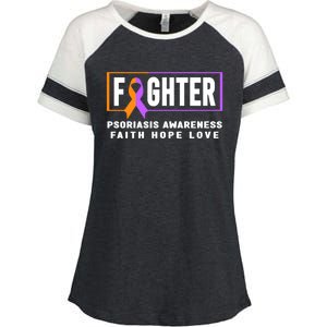 Psoriasis Fighter Psoriasis Awareness Meaningful Gift Enza Ladies Jersey Colorblock Tee