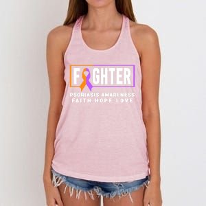 Psoriasis Fighter Psoriasis Awareness Meaningful Gift Women's Knotted Racerback Tank