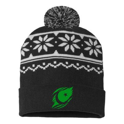 Pakistani Flag USA-Made Snowflake Beanie