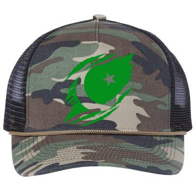 Pakistani Flag Retro Rope Trucker Hat Cap