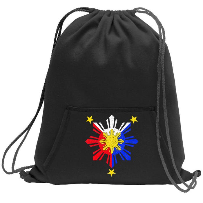 Pinoy Filipino Philippine Flag Sun Sweatshirt Cinch Pack Bag