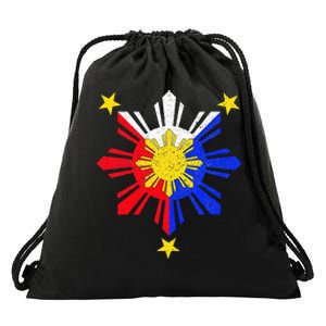 Pinoy Filipino Philippine Flag Sun Drawstring Bag