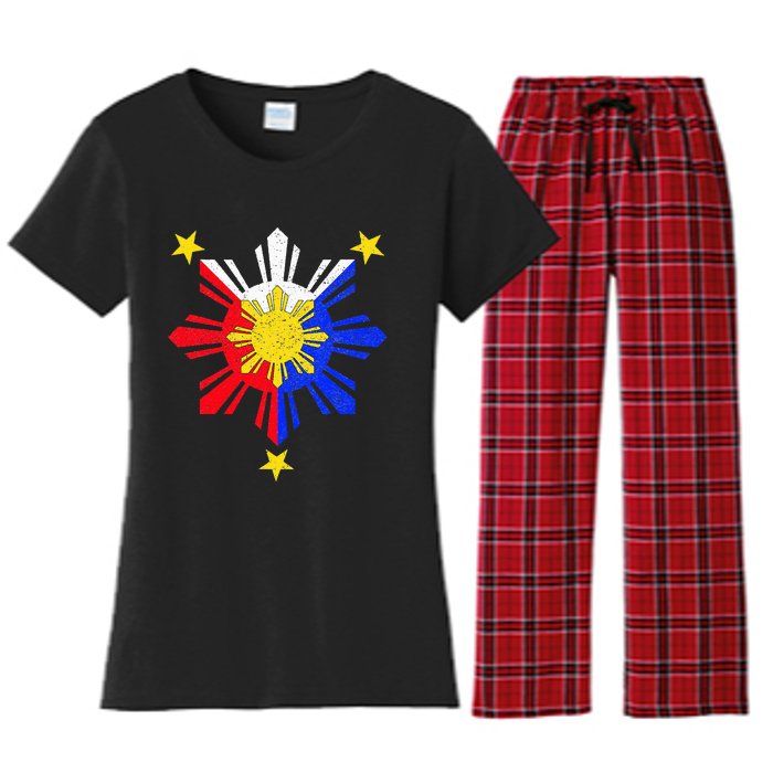 Pinoy Filipino Philippine Flag Sun Women's Flannel Pajama Set