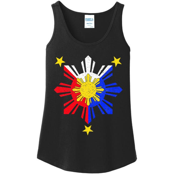 Pinoy Filipino Philippine Flag Sun Ladies Essential Tank