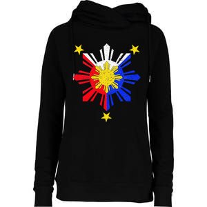 Pinoy Filipino Philippine Flag Sun Womens Funnel Neck Pullover Hood