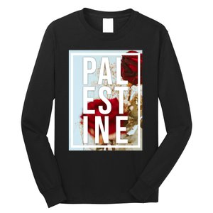 Palestine Free Palestine Free Gaza Palestine Flag Arabic Design Long Sleeve Shirt