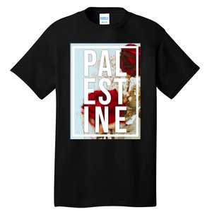 Palestine Free Palestine Free Gaza Palestine Flag Arabic Design Tall T-Shirt