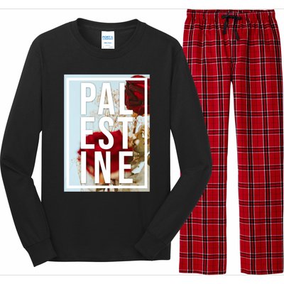 Palestine Free Palestine Free Gaza Palestine Flag Arabic Design Long Sleeve Pajama Set