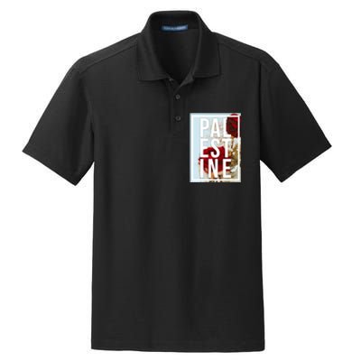 Palestine Free Palestine Free Gaza Palestine Flag Arabic Design Dry Zone Grid Polo