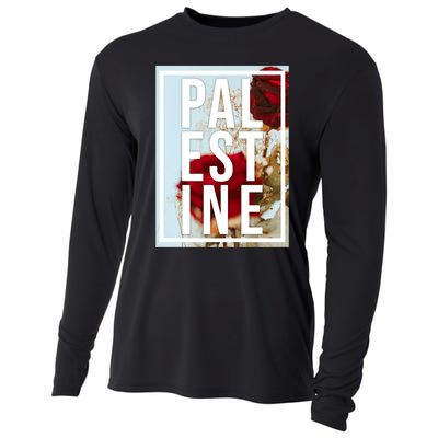 Palestine Free Palestine Free Gaza Palestine Flag Arabic Design Cooling Performance Long Sleeve Crew