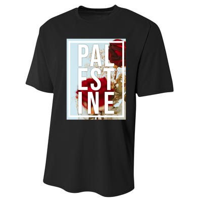 Palestine Free Palestine Free Gaza Palestine Flag Arabic Design Performance Sprint T-Shirt