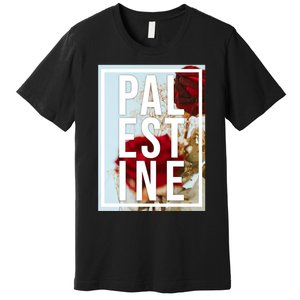 Palestine Free Palestine Free Gaza Palestine Flag Arabic Design Premium T-Shirt