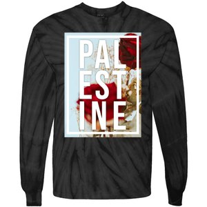 Palestine Free Palestine Free Gaza Palestine Flag Arabic Design Tie-Dye Long Sleeve Shirt