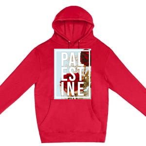 Palestine Free Palestine Free Gaza Palestine Flag Arabic Design Premium Pullover Hoodie