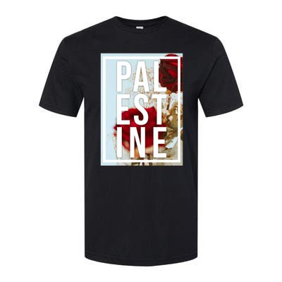 Palestine Free Palestine Free Gaza Palestine Flag Arabic Design Softstyle CVC T-Shirt