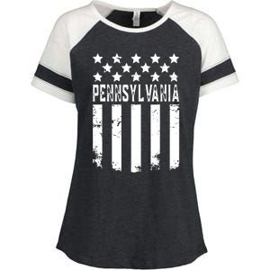 Pennsylvania Funny Enza Ladies Jersey Colorblock Tee