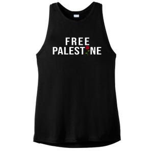 Palestine Free Palestine Free Gaza Palestine Ladies PosiCharge Tri-Blend Wicking Tank