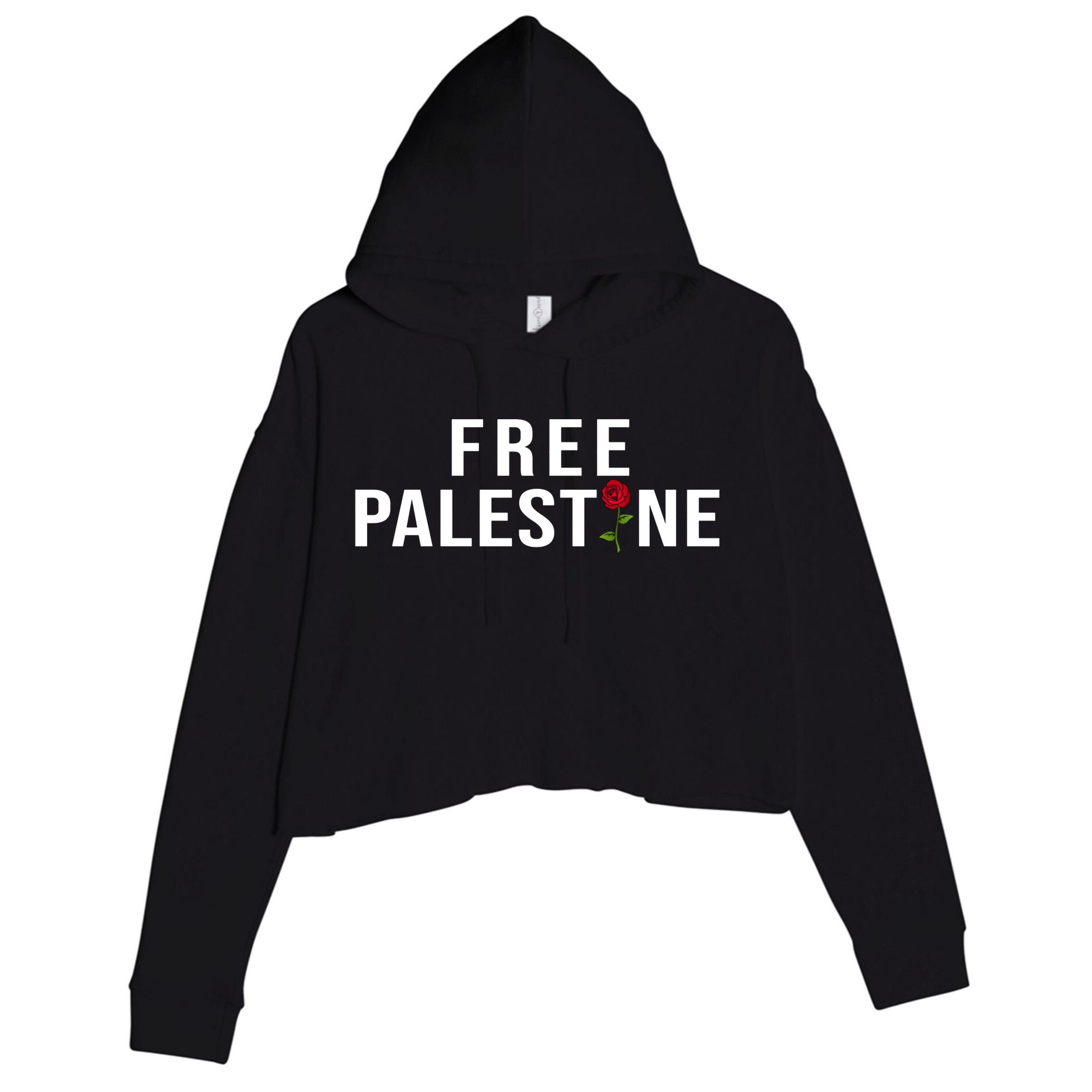 Palestine Free Palestine Free Gaza Palestine Crop Fleece Hoodie