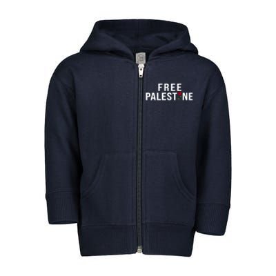 Palestine Free Palestine Free Gaza Palestine Toddler Zip Fleece Hoodie