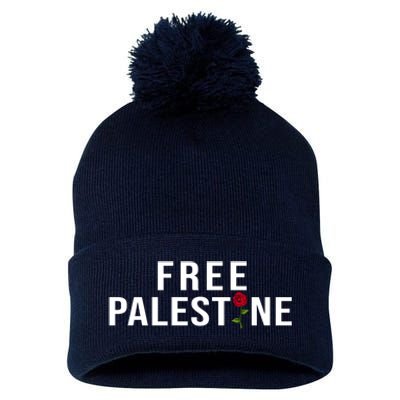 Palestine Free Palestine Free Gaza Palestine Pom Pom 12in Knit Beanie