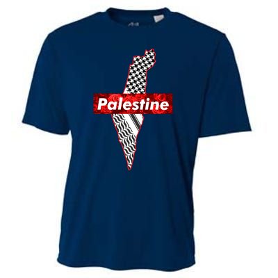 Palestine Free Palestine In Arabic Free Gaza Palestine Flag Vintage Cooling Performance Crew T-Shirt