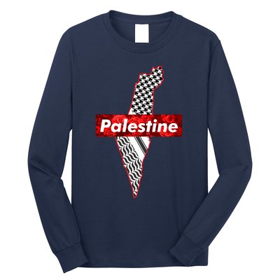 Palestine Free Palestine In Arabic Free Gaza Palestine Flag Vintage Long Sleeve Shirt